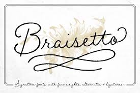 When using the font_family.min.js plugin it is possible to add your own fonts to be used inside the in this example we are adding 4 google fonts: Braisetto Font Family 69258 Script Font Bundles