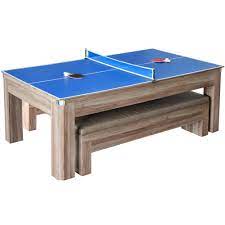 This combination pool, air hockey and ping pong table has internal storage. Newport 7 Ft Pool Table Combo Set With Benches Pool Warehouse