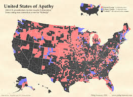 United States Of Apathy 2016 U S Presidential Elections If Abstention From Voting Was Counted As A Vote For Nobody 1675 1225 Map Porn