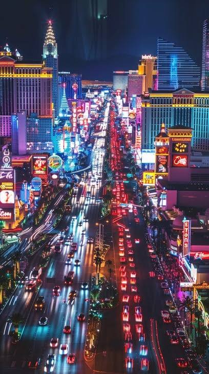 Aerial view of the Las Vegas skyline., AI generated