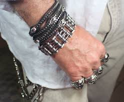 Black And Gold Motorcycle Chain Bracelet Mens Biker Motorcycle Chain Black And Silver Bracelet 1 Quot Wide 9 Bracelets For Men Motorcycle Chain Biker Chain Bracelet