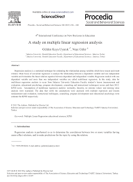 Before doing other calculations, it is often review of multiple regression. Pdf A Study On Multiple Linear Regression Analysis