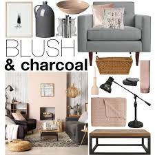 Blush Charcoal Living Room Grey Living Room Decor Pink Living Room
