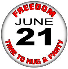 June 21st, 2021 is a monday. Freedom Time To Party June 21st 59mm Badge Badges End Of Lockdown 21st 2021 Baked Bean Store