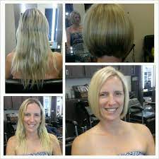 By Melissa Friske Hair Transformation Long Hair Blonde Bob Long To Short Aveda Salon A Line Bob Be Hair Transformation Long Hair Styles Long Bob Blonde