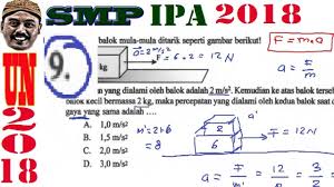Soal dan pembahasan un ipa smp 2018. Pembahasan Soal Unbk Ipa Un Smp 2018 No 09 Gaya Dan Percepatan Youtube
