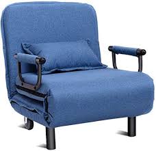 New Giantex 26 5 Convertible Sofa Bed Folding Arm Chair Sleeper Leisure Recliner Lounge Couch Blue Living R Lounge Couch Convertible Sofa Bed Chair Sofa Bed