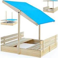 Sandkasten Mit Verstellbarem Sonnendach Und Integrierten Sitzbanken Sandkiste Sandkasten Sandkasten Mit Dach
