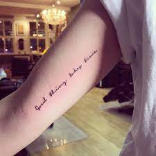 Wear your heart on your skin in this life.. 10 Tattoo Phrases You Should Consider Getting And Their Meanings Phrase Tattoos Think Tattoo Love Yourself Tattoo