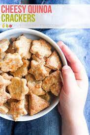 Cheesy Quinoa Crackers A Great Snack Or Lunch Box Item For Kids Recipe Food Snacks Baby Food Recipes