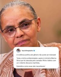 Ataque gravíssimo que a nossa ministra Marina Silva recebeu. A política  precisa ser um ambiente seguro e digno para que as mulheres exerçam suas  atividades livremente. Total repúdio ao ocorrido.