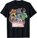 Amazon.com: Marvel Avengers Team Retro Comic Vintage Graphic T ...