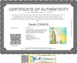Certificate Of Authenticity For Art Certificate Templates Place Card Template