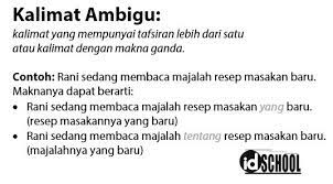 Semoga materinya bermanfaat bagi semuanya. Contoh Kalimat Ambigu Idschool