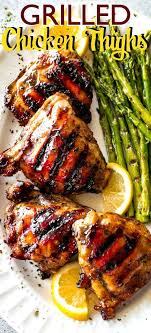 Grilled Chicken Thighs With Brown Sugar Glaze Juicy Savory Sweet Brown Sugar Glazed C Chicken Thights Recipes Grilled Chicken Thighs Grilled Chicken Recipes