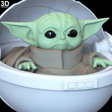3d Printable Model Baby Yoda In A Ride Egg Basket From Mandalorian Print File Format Stl Type Toy St 3d Printable Models Star Wars Prints Mandalorian