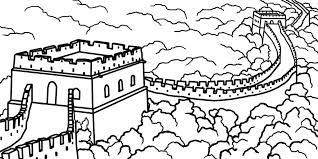 Great wall of china coloring page. Great Wall Of China Drawing With Color Novocom Top