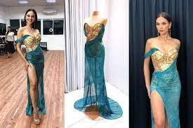 Setting the grand coronation stage on fire is catriona gray's mayon gown! Where S The 3rd Gown Mak Tumang Shows Off Perla Oriente For Catriona Gray Philstar Com