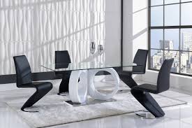 Dining tables dining chairs back; Global Furniture D9002 7 Piece Dining Room Set In White Black By Dining Rooms Outlet