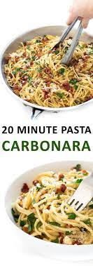 20 Minute Pasta Carbonara 6 Ingredients Chef Savvy Recipe Pasta Recipes Carbonara Pasta Pasta Dishes