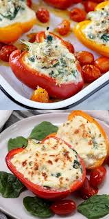 Spinach And Ricotta Stuffed Peppers Kelly Repassante En 2020 Recettes De Cuisine Cuisine Vegetarienne Manger Sainement