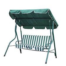 Canopy Awning Porch Swings Bench Outdoor Chair For Two Or Three Green And White Strip Review Https Garden Porch Swing With Canopy Canopy Swing Yard Furniture