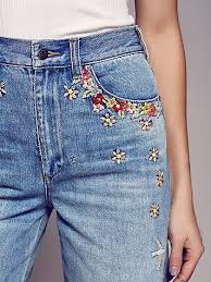 Courter Embroidered Flare Clothes Fashion Embroidery Jeans