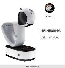 30.4 cm x 31.5 cm x 20 cm. Krups Nescafe Dolce Gusto Infinissima By Krups Infinissima Pod Coffee Machine Krups Dolce Gusto Infinissima Pod Bk Owner S Manual Manualzz