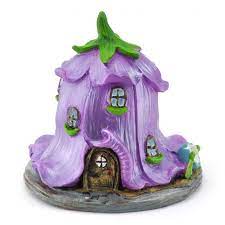 Fairy Garden Mini Micro Flower House Canterbury Bell Violet Clay Fairy House Miniature Fairy Gardens Fairy Garden
