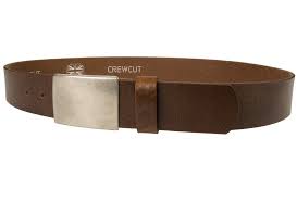 Nickel free belt add fun and trendiness to ordinary outfits and help wearers upstyle their look with a simple added touch. Plaque Buckle Leather Jeans Belt By Crewcut Belt Designs