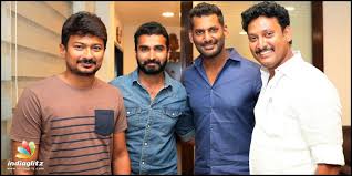 Karunanidhi, udhayanidhi stalin entered the film industry as a film producer and distributor with his production studio, red giant movies, and made films including kuruvi (2008). Vishal Meets Stalin And Udhayanidhi Tamil News Indiaglitz Com
