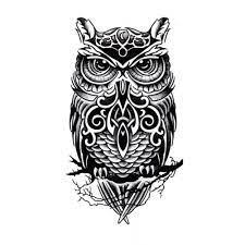 See more ideas about tribal owl tattoos, owl, owl tattoo. Mind Blowing Black White Sitting Tribal Owl Tattoo Design For Men