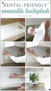 Fake The Look Of A Trendy White Subway Tile Backsplash With Peel And Stick Wallpaper This Temporary Deco Rental Home Decor White Subway Tile Rental Decorating