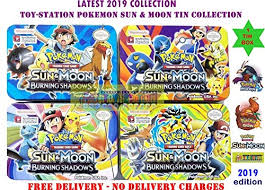 Pokemon beginner's starter set (100) pokemon cards) $7.99. Toy Station Pokemon Sun And Moon Trading Cards Tin Box Multicolour Buy Online In Burkina Faso At Burkinafaso Desertcart Com Productid 76964639