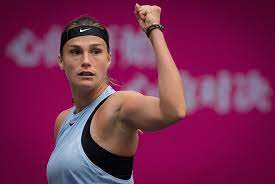 Sabalenka's rival takes the 125th position in the world ranking. Aryna Sabalenka Drop Volley Hit