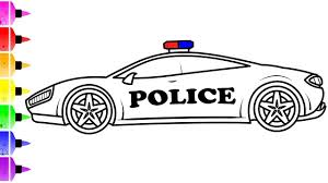 Police truck coloring pages police car coloring pages. Police Car Coloring For Kids Drawing With Crayons