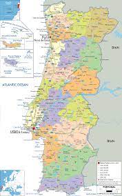 Our political map is a vector eps template. Detailed Political Map Of Portugal Ezilon Maps
