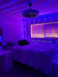 Aesthetic Dark Neon Purple Bedroom In 2021 Dream Rooms Girl Bedroom Decor Chill Room