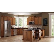 You will just need to connect them to the wall. Hampton Bay Hampton Assembled 30x30x12 In Wall Kitchen Cabinet In Medium Oak Kw3030 Mo The Home Depot
