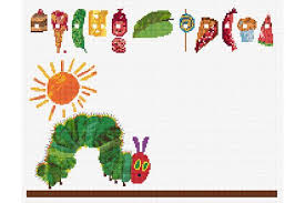 Hungry Caterpillar Birth Announcement Cross Stitch Pattern