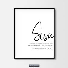 Sisu Graphic Definition Print Grit Strength Character Etsy Typography Wall Art Typographic Art Print Definition Prints