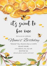 Birthday invitation card template 60th birthday party invitations free invitation templates invitation cards invitation ideas 30 birthday birthday ideas adobe photoshop psd. First Bee Day Birthday Invitation Templates Editable Docx Free Printable Birthday Invitation Templates Bagvania
