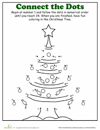 If you have bingo dabbers and dot markers then your little one can color these christmas dot coloring pages. Christmas Dot To Dot Tree Worksheet Education Com Christmas Worksheets Christmas Kindergarten Christmas Math Worksheets