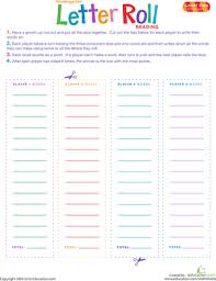 If you have a numbered die, your child can cover the die which shows the same number. Kindergarten Letter Roll Reading Game Worksheet Education Com