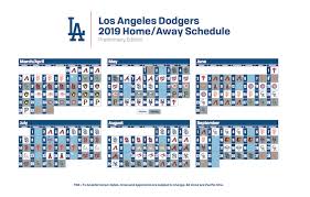 Los Angeles Dodgers 2019 Regular Season Schedule Dodger Blue