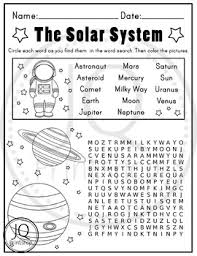 The sun and the planets. Solar System Word Searches Worksheets Teaching Resources Tpt