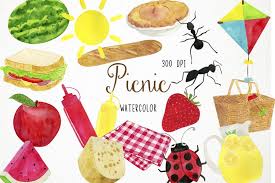 Great selection of picnic clipart images. Watercolor Picnic Clipart Picnic Clip Art Picnic Png 260366 Illustrations Design Bundles