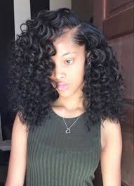 Side Part Curly Sewin Weave Hairstyles Curly Weave Hairstyles Curly Hair Styles Naturally