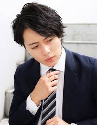 好印象メンズパーマビジネスウルフ人気長め髪型ns 077 ヘア