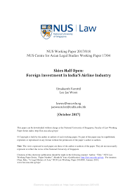 Malaysia has always encouraged foreign investments in the country and offered a complete and suitable legislation in this matter. Pdf Skies Half Open Foreign Investment In India S Airline Industry